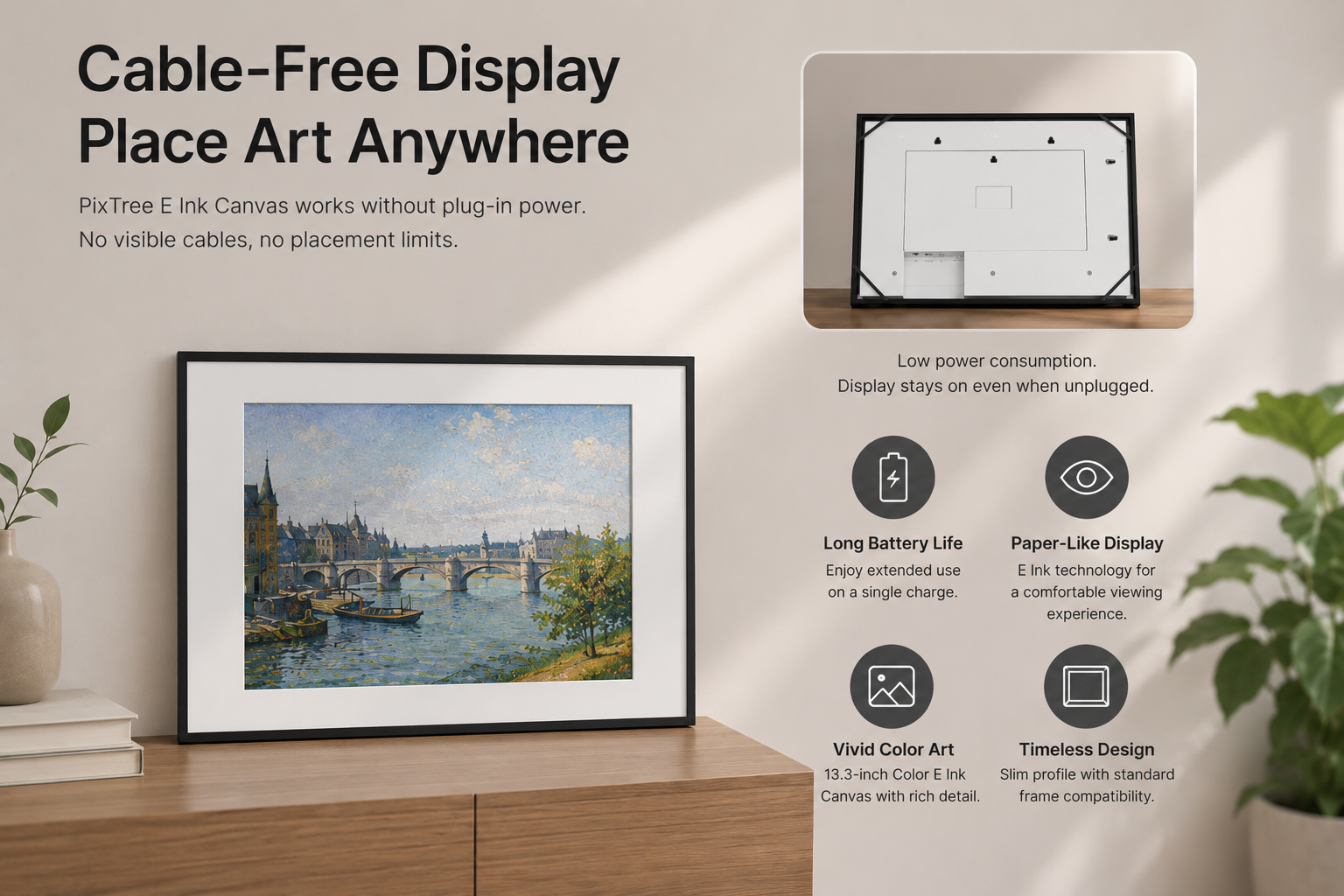 Does PixTree E Ink Canvas Work Without Plug-In Power?